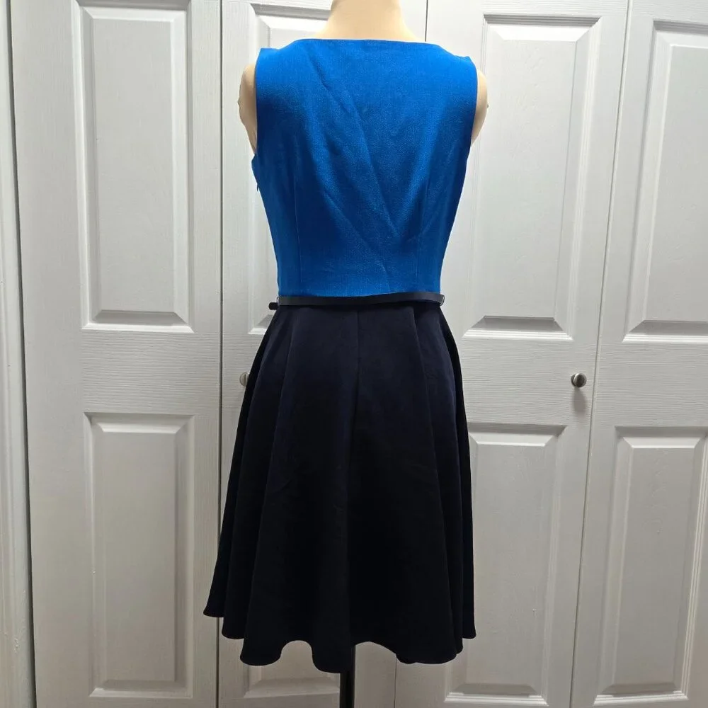 The Limited Black and Blue Dress with Belt Small - Picture 2 of 4